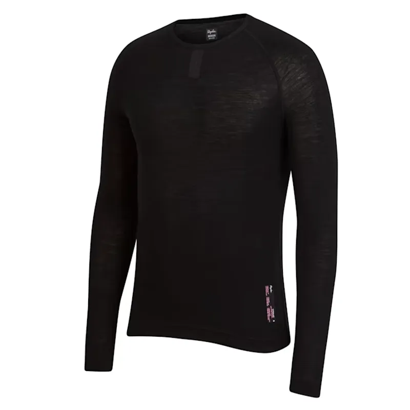 Rapha Mens Merino Cycling Baselayer Long Sleeve X-Large in Black